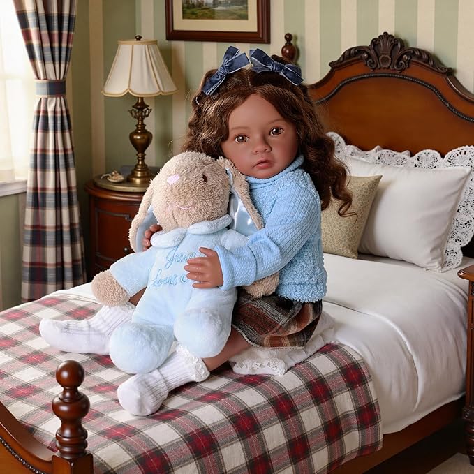 BABESIDE Lifelike Reborn Baby Dolls Black Girl- 20 Inch Soft Body Realistic-Newborn Handmade Real Life Baby Dolls with Clothes and Toy Gift for Kids Age 3+