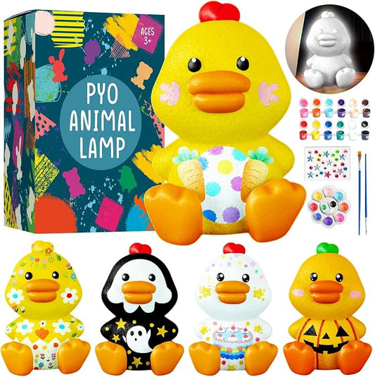 Goody King Paint Your Own Duck Lamp Kit, DIY Duck Night Light, Arts & Crafts for Kids Ages 8-12, Painting Kit for Kids, Art Supplies Birthday Party Holiday Gift for Teens Girls Boys Age 3 4 5 6 7 8+