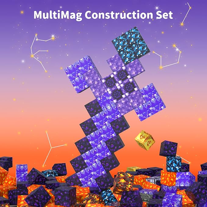 Magnetic Blocks Building Toys - 108PCS Magnet Building Block Set Construction Cubes STEM Sensory Stacking Kids Toy for Age 3-5, 4-8, 8-12