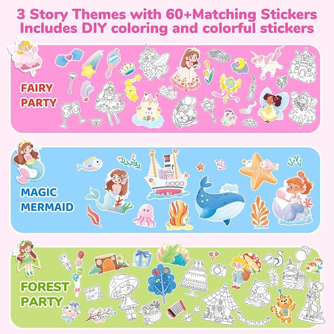 Fantasy Storybook Art Starter Kit, Creative Writing for Kids, Write Your Own Book, Art Kit for Kid 6-9, DIY Craft, Scrapbooking & Journal Supplies, Hardcover Comic Book Making Kit, Christmas Gift