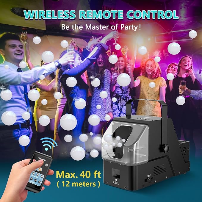 Wisdomlit Fog Bubble Machine, 3-in-1 Smoke Bubble Machine, 450W Bubble Fog Machine with Remote Control, Colorful Bubbles | Fog Bubbles | Continuous Fog for Stage Wedding Photography Holiday Party