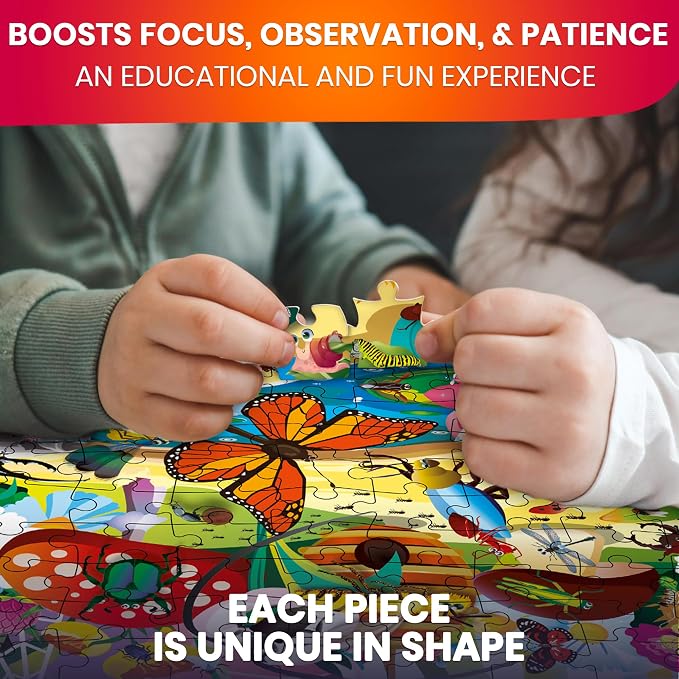 QUOKKA 100 Piece Puzzles for Kids Ages 4-6 – 4 Jigsaw Puzzles for Kids Ages 6-8 – Search and Find Game with Ocean Forest Animals for Childrens 5-8 – Learning Educational Toys for Boys and Girls 8-10