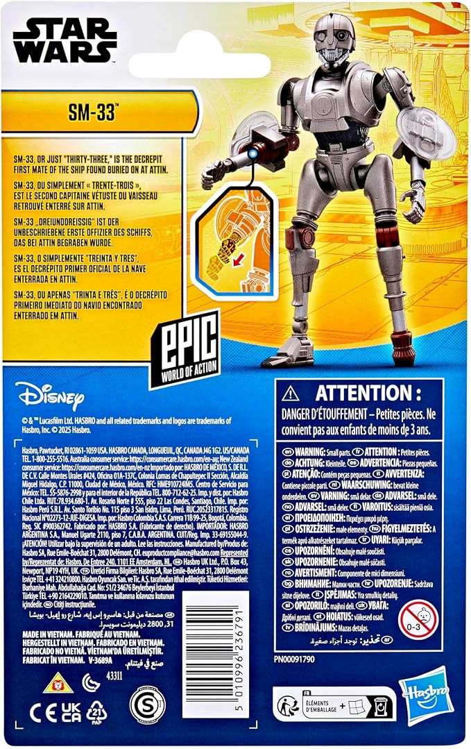 STAR WARS Epic World of Action SM-33, 4-Inch Action Figure & 2 Accessories, Skeleton Crew Toys for Boys & Girls Ages 4+