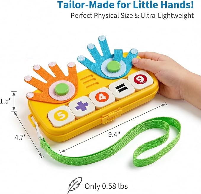 Montessori Educational Toys for 3 Year Old, Upgraded Washable ABS Math Manipulatives & Number Blocks Toys, Splinter-Free Finger Counting Board for Homeschool Travel, Boys Girls