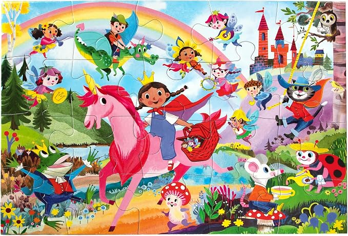 eeBoo 20 Piece Giant Floor Puzzle - Fairies & Tales Children's Puzzle Fantasy Themed, Large Pieces for Small Hands to Develop Motor Skills