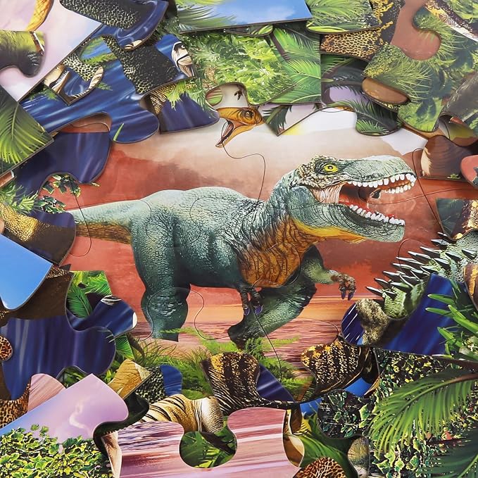 Jumbo Floor Puzzle for Kids,48 Piece Forest Dinosaur Large Jigsaw Puzzles, Fun Educational Preschool Learning Toy for Toddlers Ages 3-5,Easter Gift for Boy Girl Ages 4-8