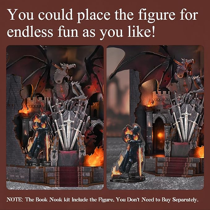 MiniCity Book Nook Kit - DIY Miniature House for Adults and Teens, Booknook Tiny House Bookshelf Decor (Throne of Blade)