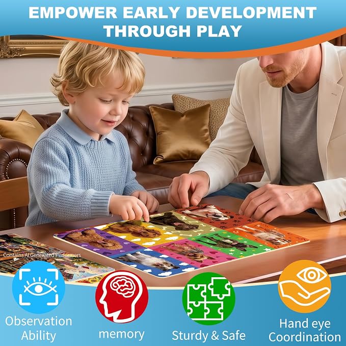 100 Pieces Puzzles for Kids Ages 4-8, Puppy Educational Kids 100 Piece Puzzle, Children Jigsaw Puzzles Kids Puzzles, Educational Learning Puzzle Toys for Girls and Boys