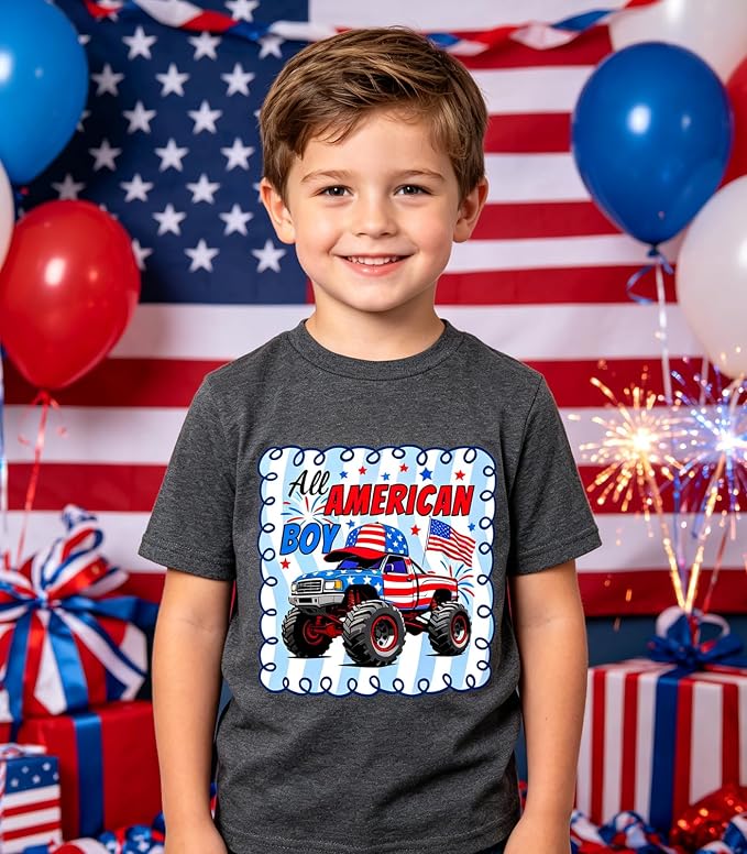 Lovekider Cotton Shirt for 3-6T Boys Truck Dinosaur Toddler Kids T-Shirt Short Sleeve Excavator Construction T-Rex Tee Shirts