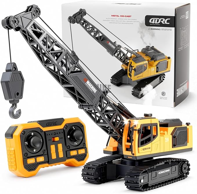 Remote Controlled Tower Crane Toy for Boys, 1:18 12-Channel RC Tower Crane