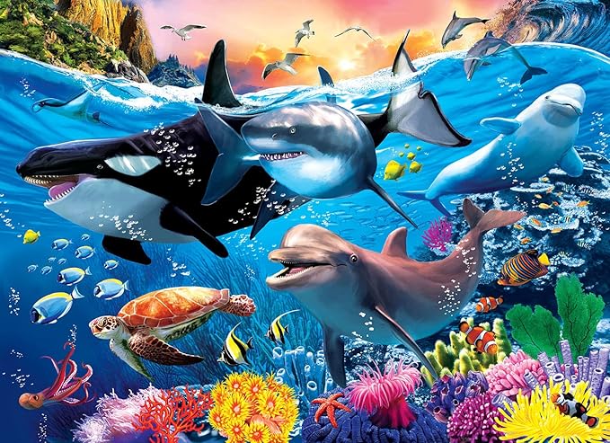 Puzzles for Kids Ages 4-8 Year Old - Underwater World,100 Piece Jigsaw Puzzle for Adults Toddler Children Learning Educational Puzzles Toys for Boys and Girls.