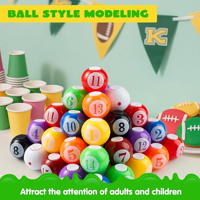 JOYIN 36 Pack 8-Ball Pool Fidget Spinners for Kids, Goodie Bag Stuffers for Birthday Party, Pool Ball Party Favors, Fidget Toys Bulk, Stress Balls, Treasure Box for Classroom