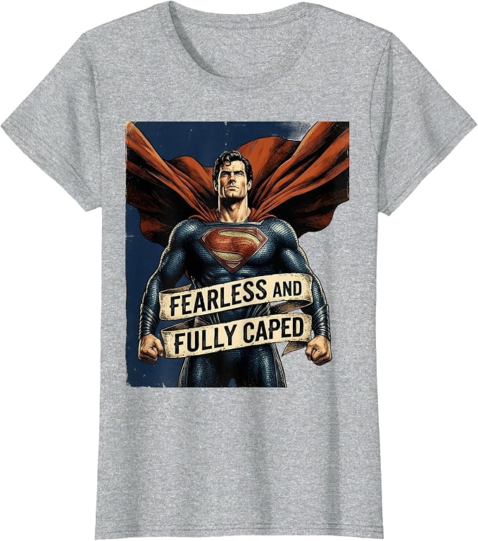 Fearless and Fully Caped Superhero Design T-Shirt