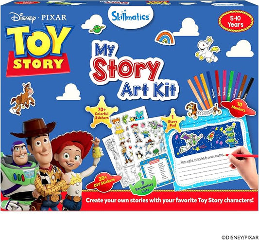 Skillmatics Story Art Kit – Disney•Pixar Toy Story DIY Storytelling & Craft Kit with 100+ Stickers, Markers & Story Pad, Scrapbooking & Writing Activity, Gift for Kids Ages 5, 6, 7, 8, 9, 10