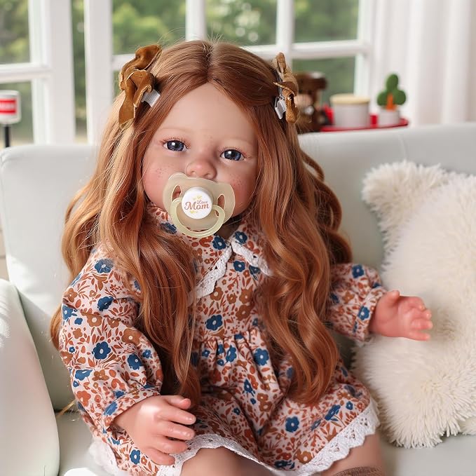 BABESIDE Lifelike Reborn Baby Dolls Dara - 20 Inch Realistic-Newborn Baby Doll Long Hair Girl Handmade Real Life Baby Dolls with Clothes and Toy Accessories Gift for Kids Age 3+