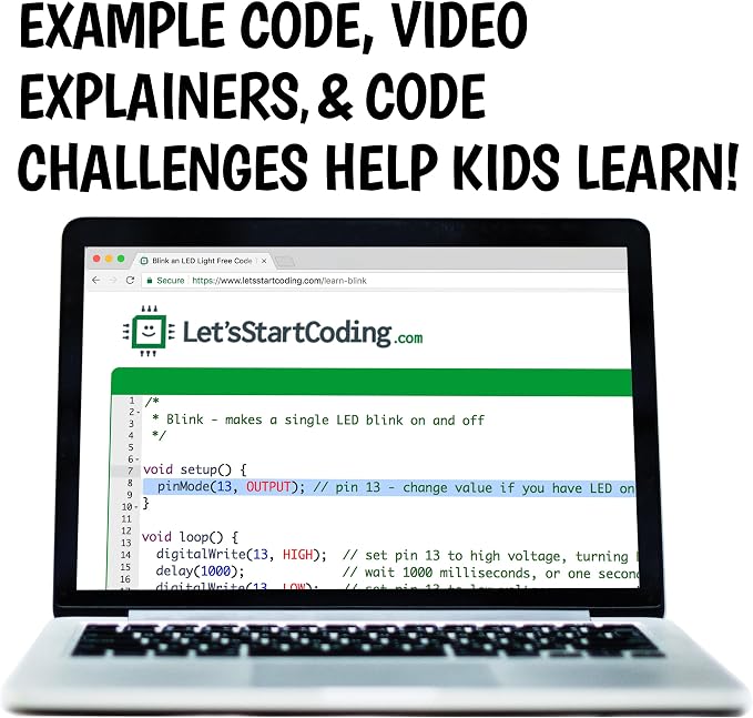 Base Kit Computer Coding Game for Kids 8-12+ and Teens to Learn Code & Electronics. Great STEM Gift for Boys & Girls for Real C++ Coding with Over 60 Projects Included.