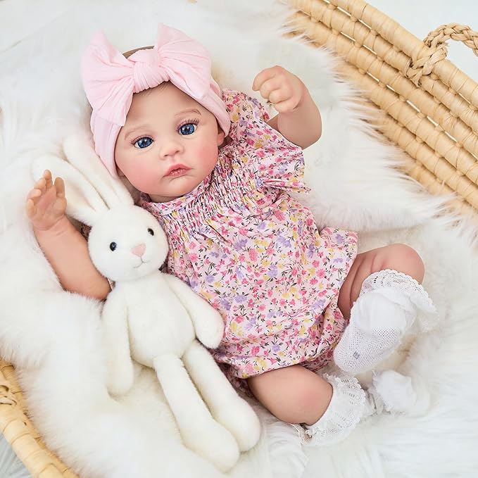 FOCKOF Realistic Reborn Baby Dolls - 18 Inch Real Life Baby Doll Girl Lifelike with Accessories for 3+ Years Old (Pink)