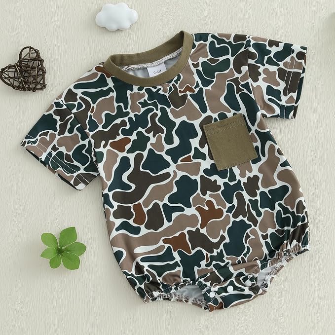 Kavousa Baby Boy Clothes Summer Baby Boy Bubble Romper Short Sleeve Jumpsuit One Piece Outfit Newborn Infant Clothing