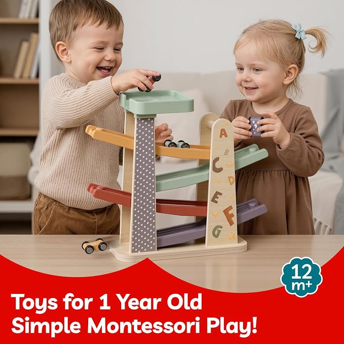 TOP Bright Toddler Wooden Race Track Car Ramp Toys (Baby Car Ramps)