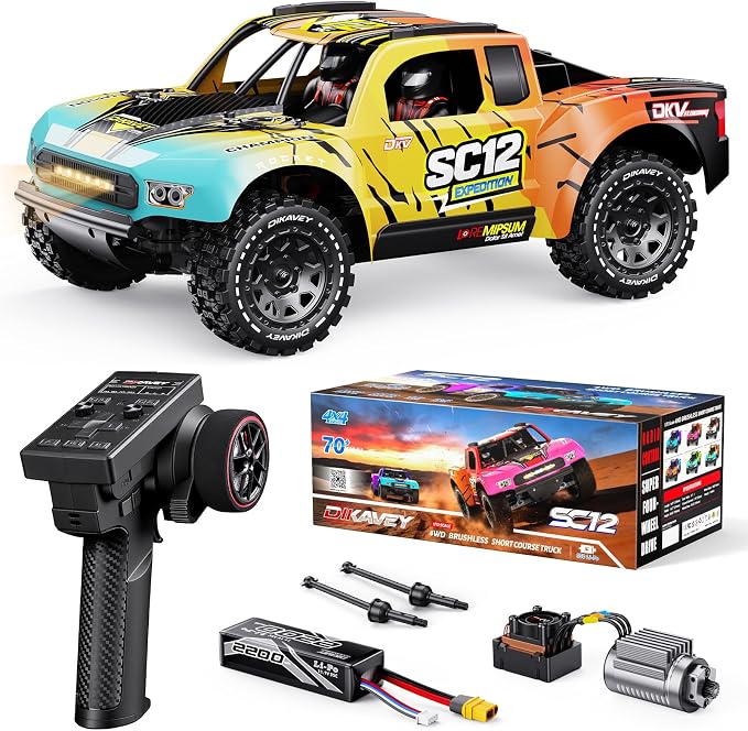 Brushless Fast RC Cars for Adults, High-Speed Remote Control Car (Orange, 1/12)