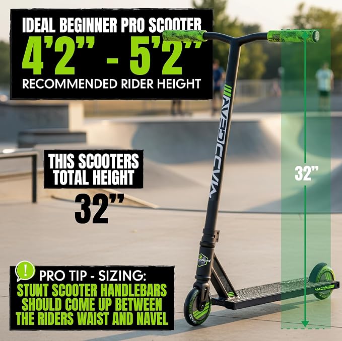 Pro Trick Stunt Scooter for Kids Ages 8-12 – Lightweight Durable 2 Wheel Freestyle Scooter for Skatepark and Street – Easy Assembly – Madd Gear MG3