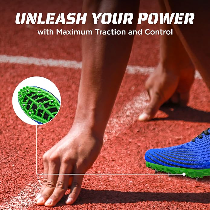 RUNIC Track & Field Shoes for Men, Women & Kids – Pro Running Spikes for Sprint, Race & Training – 7 Spikes + Extra Spikes & Wrench (US Men Size)