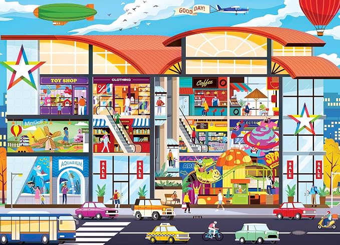 MasterPieces 1000 Piece Jigsaw Puzzle for Adults, Family, Or Youth - Shopping Mall - 19.25" x 26.75"