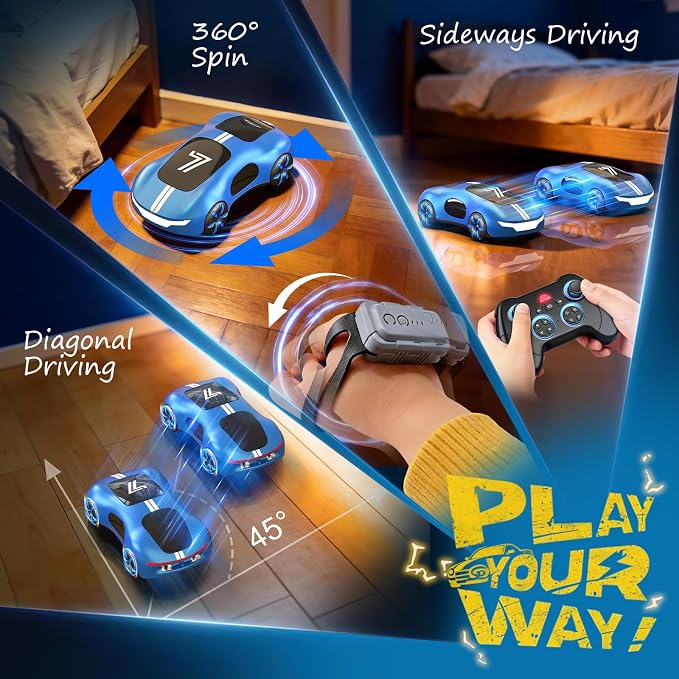 AEROQUEST Gesture Sensing Remote Control Car for Kids Gift | Remote Control Stunt Drift USB-C Charging Light Spray Sound Gesture Sensing Spotrs Birthday Holiday Gifts 2.4GHz 4WD