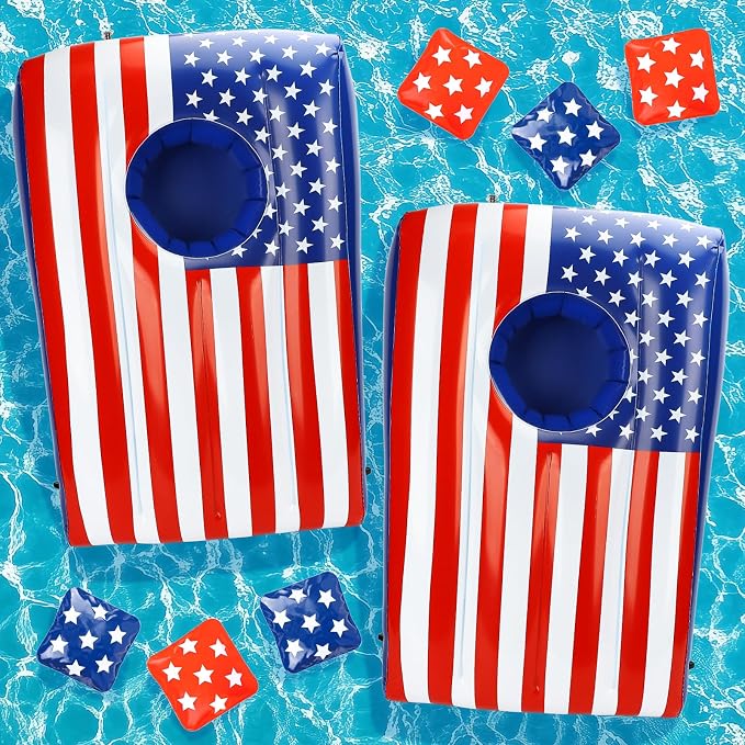 TOY Life 2 Sets Inflatable Pool Games Toys, Pool Cornhole Game Floating Toys for Adults Family, Water Games for Adults, Bean Bag Toss Game for Swimming Pools