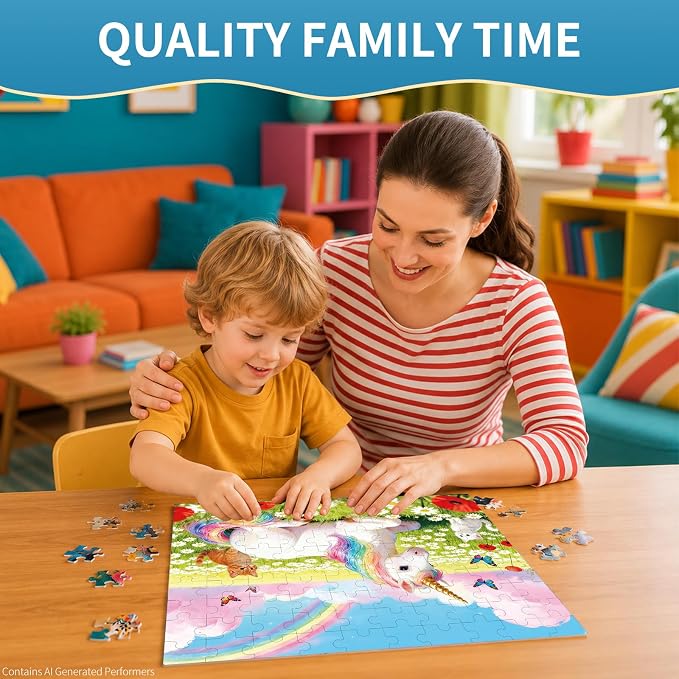 100 Pieces Puzzles for Kids Ages 4-8, Pony Educational Kids 100 Piece Puzzle, Children Jigsaw Puzzles Kids Puzzles, Educational Learning Puzzle Toys for Girls and Boys