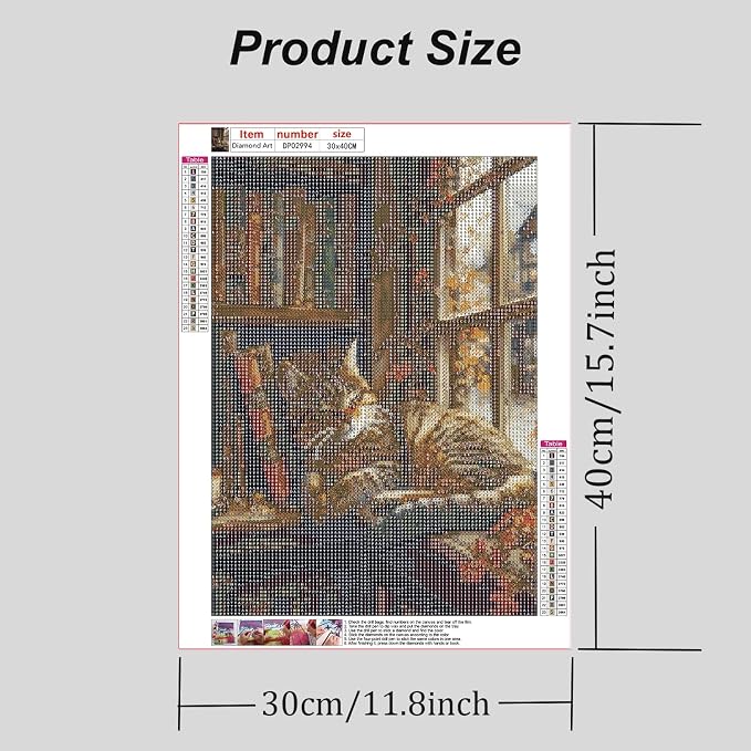 RYMILIE Black Cat Diamond Art Kits for Adults, 5D Full Round Drill Diamond Painting Kits for Beginners, DIY Diamond Dots Paintings Picture Arts Craft for Adults,Home Wall Decor 12 X 16Inch