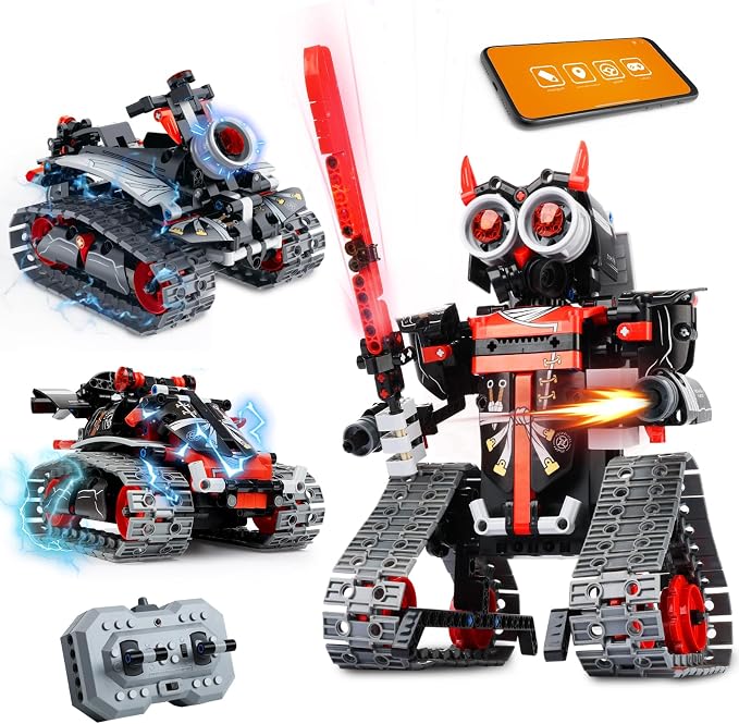 MagicKidz Robot Building Kits for Kids - STEM Birthday Gifts for 6 7 8 9 10 11 12+ Year Old Boys - 3 in 1 Robotics Toy with APP & Remote Control Coding, Educational DIY Science Project