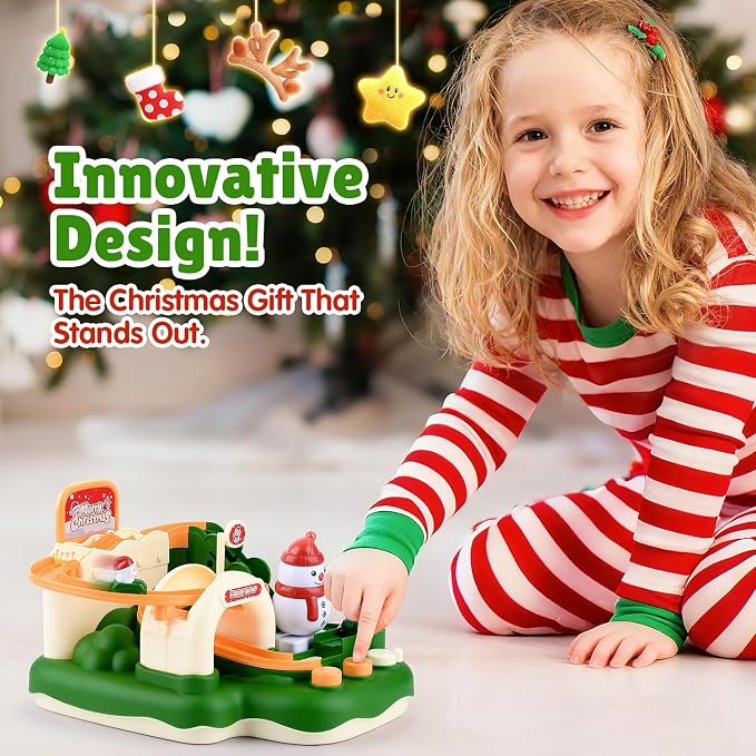 Magnetic Car Race Track for Toddler - Educational Stem Toys Montessori Toys for 3 Year Old to Develop Motor & Thinking Skills