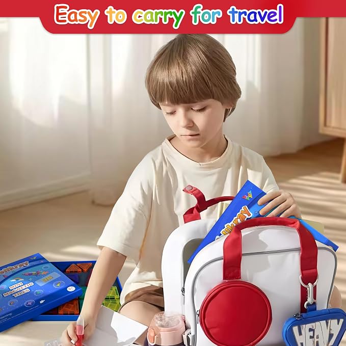 Mini Magnetic Tiles 36pcs, Travel Kids Toys STEM Magnet Toy, Easter Basket Stuffer for Toddler Magnetic Blocks Building Preschool Learning Sensory Montessori Toy for Boys and Girls