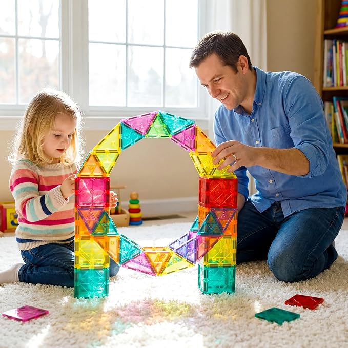 Bmag Magnetic Tiles, 36 PCS Building Blocks for Toddlers, 3D Magnet, STEM Educational Learning Building Blocks for Kids Children, Stacking Montessori Toys Gifts for Boys Girls