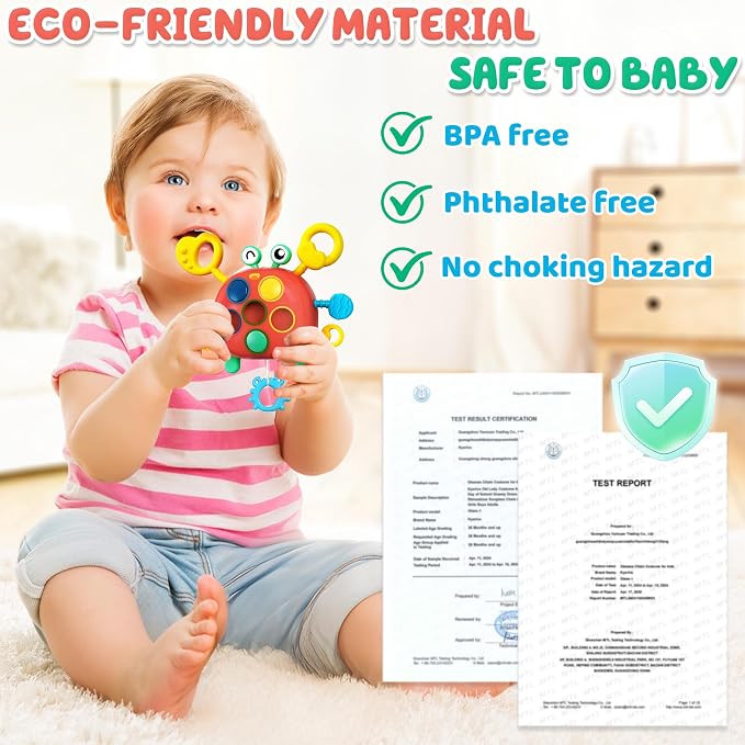 Chilvil Airplane Travel Toys for Toddler Kids 1-3 Sensory Montessori Toys for 1+ Year Old Silicone Pull String Road Trip Car Seat Travel Activities Essentials 18+ Months