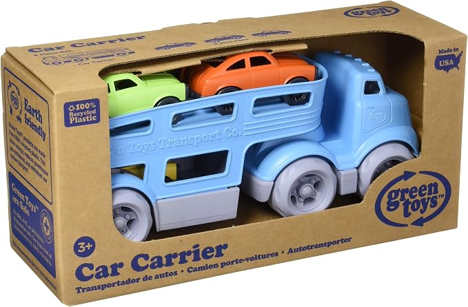 Green Toys Car Carrier, Blue CB - Pretend Play, Motor Skills, Kids Toy Vehicles. No BPA, phthalates, PVC. Dishwasher Safe, Recycled Plastic, Made in USA.