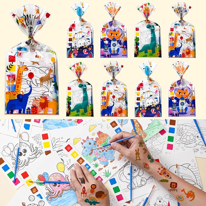 Water Coloring Books & Temporary Tattoos Bulk for Kids Party Favors(338Pcs) | Party Favors, Coloring Books for Kids Ages 4-8, Kids Crafts, Birthday Goodie Bag Stuffers, Classroom Prize, Kids Gifts