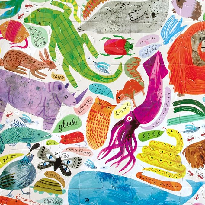 eeBoo 36 Piece Giant Floor Puzzle - Animal Voices Children's Puzzle Animal Sounds Themed, Large Pieces for Small Hands to Develop Motor Skills