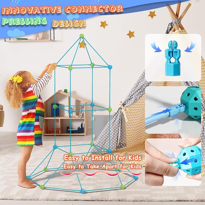Fort Building Kit for Kids,339 Pieces Ultimate Forts Builder,STEM Construction Toy for 5-12 Years Old Boys and Girls,DIY Creative Fort Gift,STEM Building Toys with Storage Bag,Toy for Indoor & Outdoor
