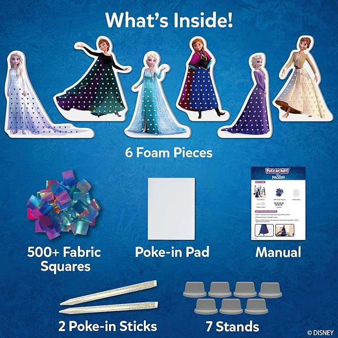 Skillmatics Poke-in Art – Disney Frozen, Mess-Free Fun for Kids, DIY Wood Craft Kits, Creative Activity, Gifts for Girls Ages 4, 5, 6, 7, 8, 9, Includes Elsa & Anna