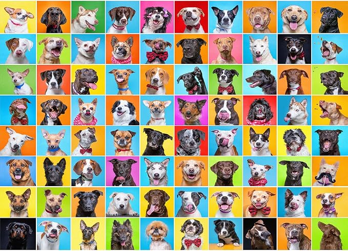 Puzzles for Adults 1000 Pieces, Jigsaw Puzzle, Dog Photo Booth, Fun Challenging Game, Interlock Perfectly No Dust, Gifts for Father's Mother’s Day