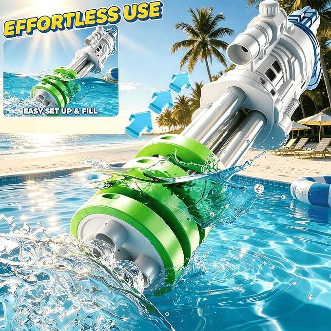 2 Pack Large Water Guns for Kids, Soaker Squirt Water Gun Toys, Beach Backyard Party Play Game Activities, Outdoor Swimming Water Pool Guns Birthday Gifts Toy for Kid Adults Ages 4-8 8-12