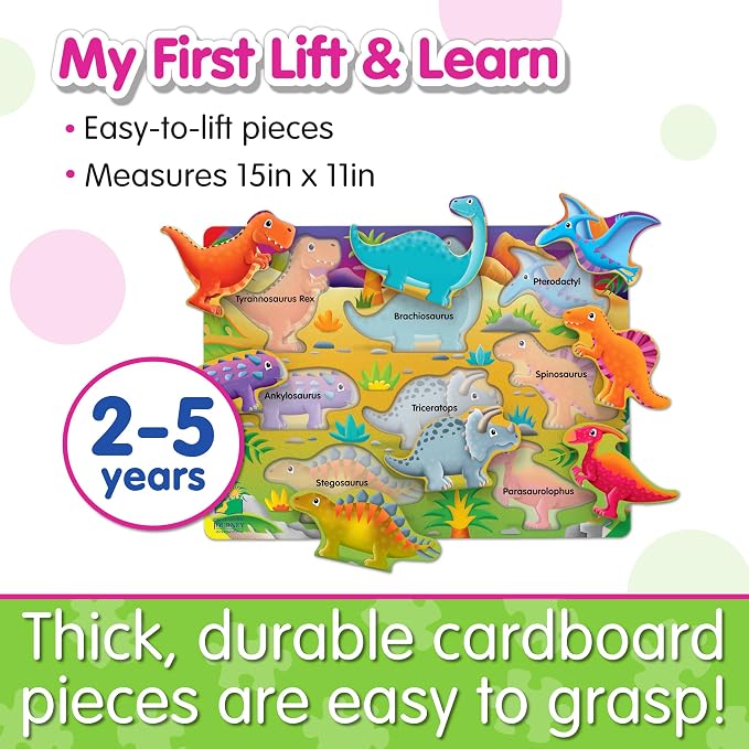 The Learning Journey: My First Lift & Learn - Dinosaurs – Early Active Puzzle Intellectual Development - Boys & Girls Puzzle Play Toddler Toys & Gifts for Ages 2-5 Award Winning