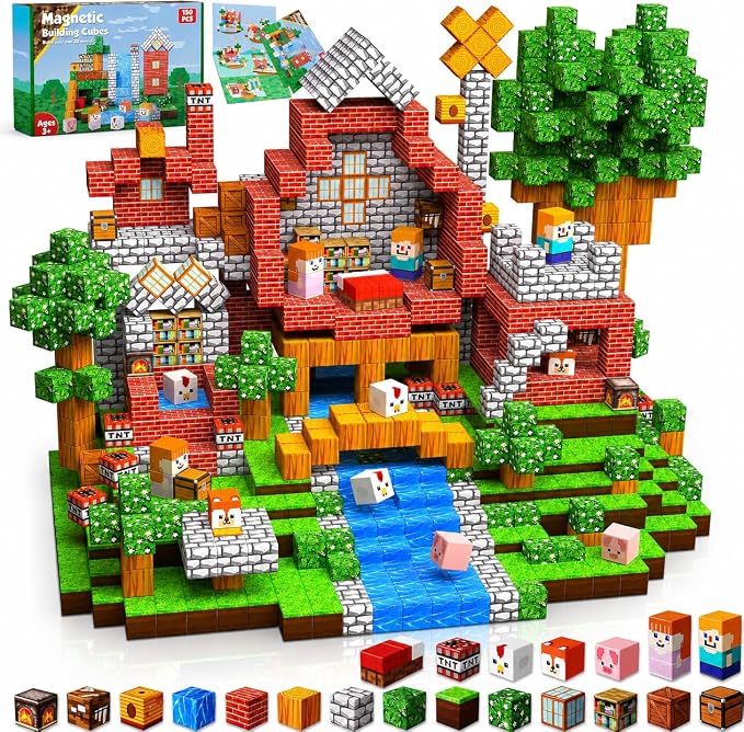 Goody King Magnetic Blocks|150PCS Magnetic Building Blocks Set, Stacking Magnets for Kids, Sensory Toy for STEM Learning Toys for Kids 3+ Boys and Girls Christmas Birthday Gifts