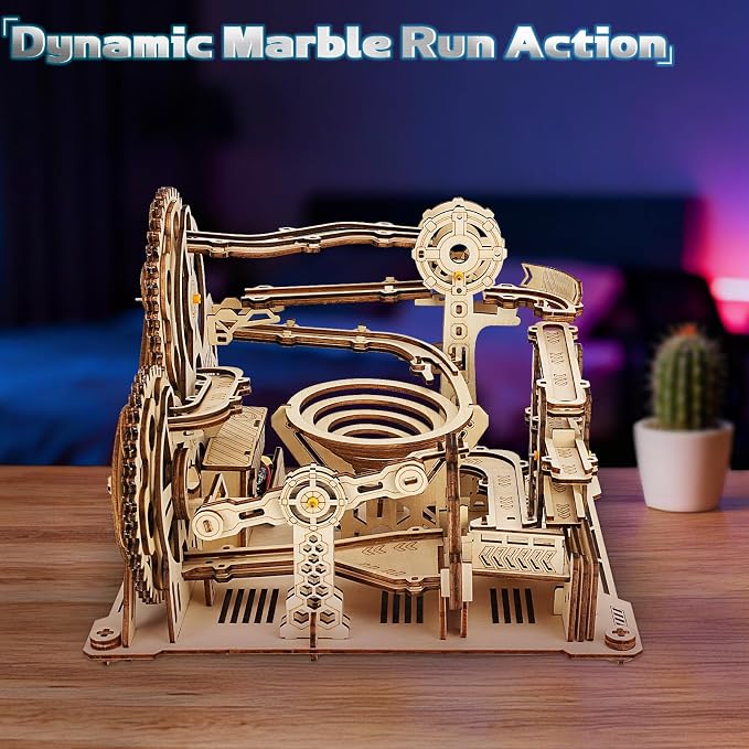Upgraded Motorized 3D Wooden Puzzles for Adults Marble Run Set, 236-Piece Mechanical Model Kit, STEM Building Project & Unique Gift for Men, Women, Teens, Christmas Birthday Gift