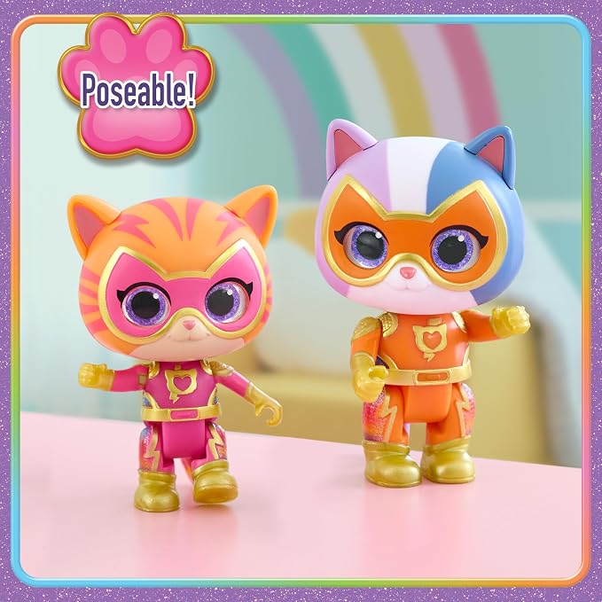 Disney Jr. SuperKitties Kittydale Figure Set with Accessories, 15-Pieces, Collectible Figurines, Toy for Fans, Girls, Kids, Ages 3 and Up by Just Play