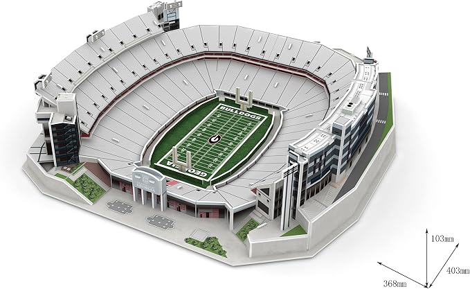 Pro Lion 3D Jigsaw Puzzle of Sanford Stadium Construction Building Kits - 93 Pieces | Georgia Bulldogs Football League Gifts for Boys, Adults, Men & Kids Aged 7+ | Puzzles Games Kit for Creative Fans