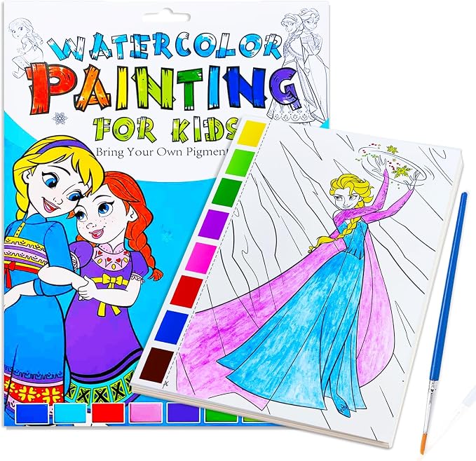 Watercolor Coloring Book for Kids, Paint with Water- Magic Paint Set Water Painting Book for Toddlers- Arts and Crafts Kit for Girls Boys Travel Activities -Stocking Stuffers for Kids
