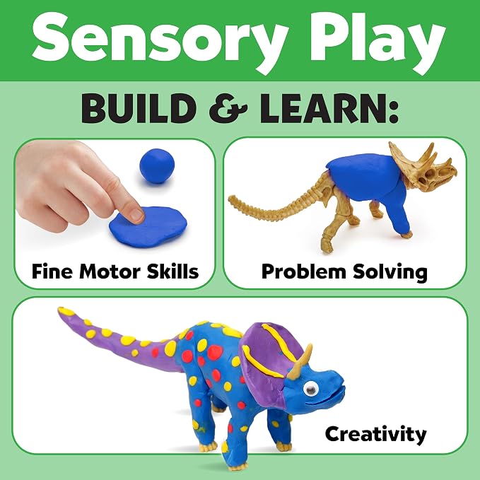 Creativity for Kids Create with Clay Dinosaurs: Sensory Craft, Creative Toy, Dinosaur Children's Toy, Boy Gifts, Spring Crafts for Kids (Ages 5+)